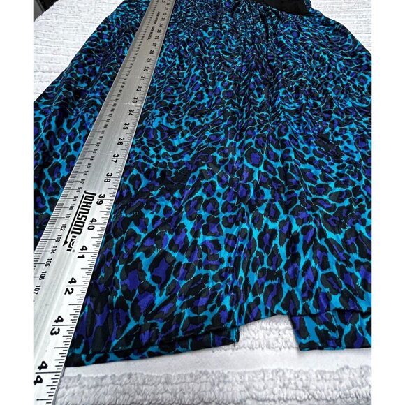 Vintage 80s St. Gillian 100% Silk Animal Print Dress with Black Suede Waist - Picture 7 of 9
